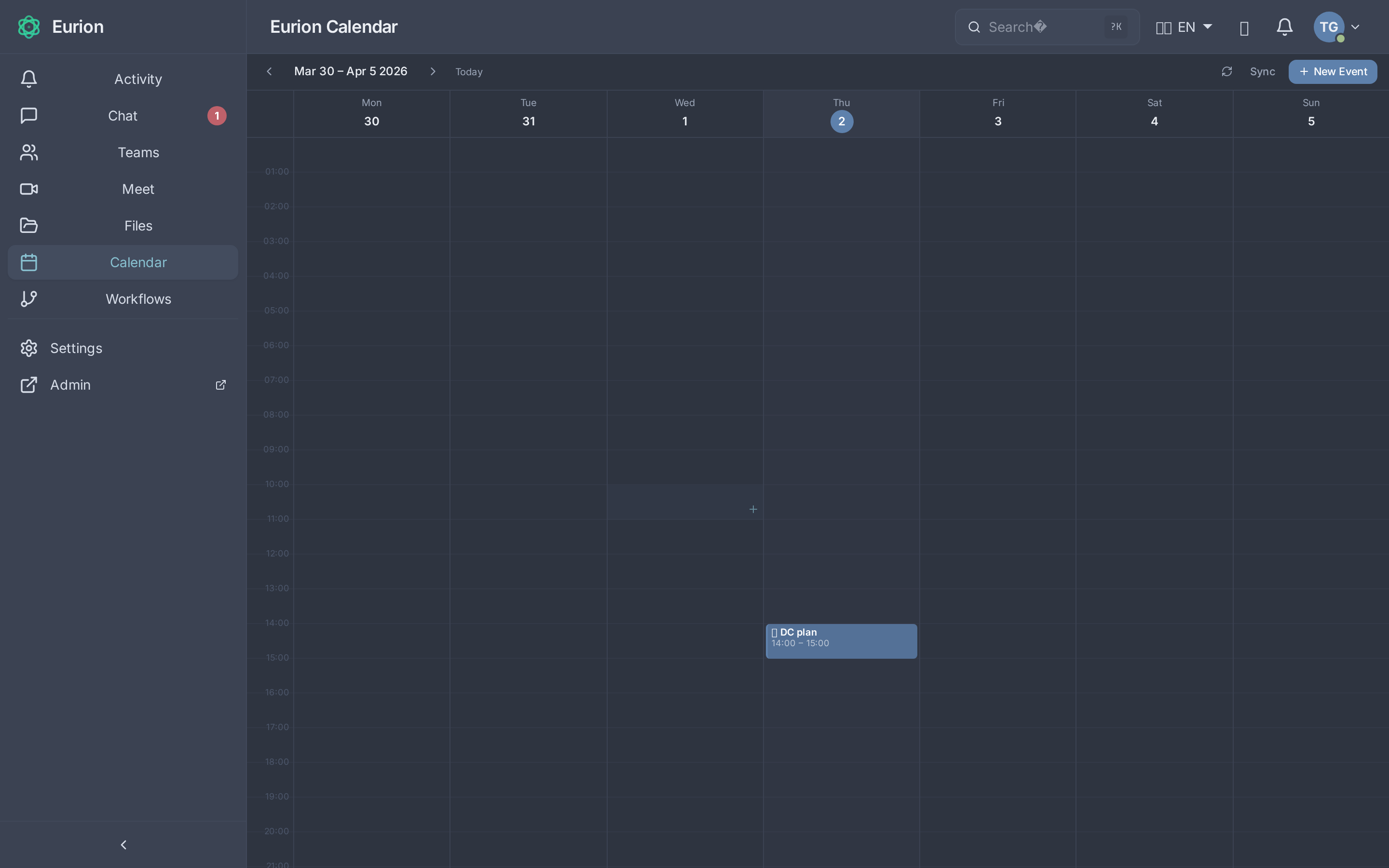 EURION Calendar — meeting scheduling with iCal integration