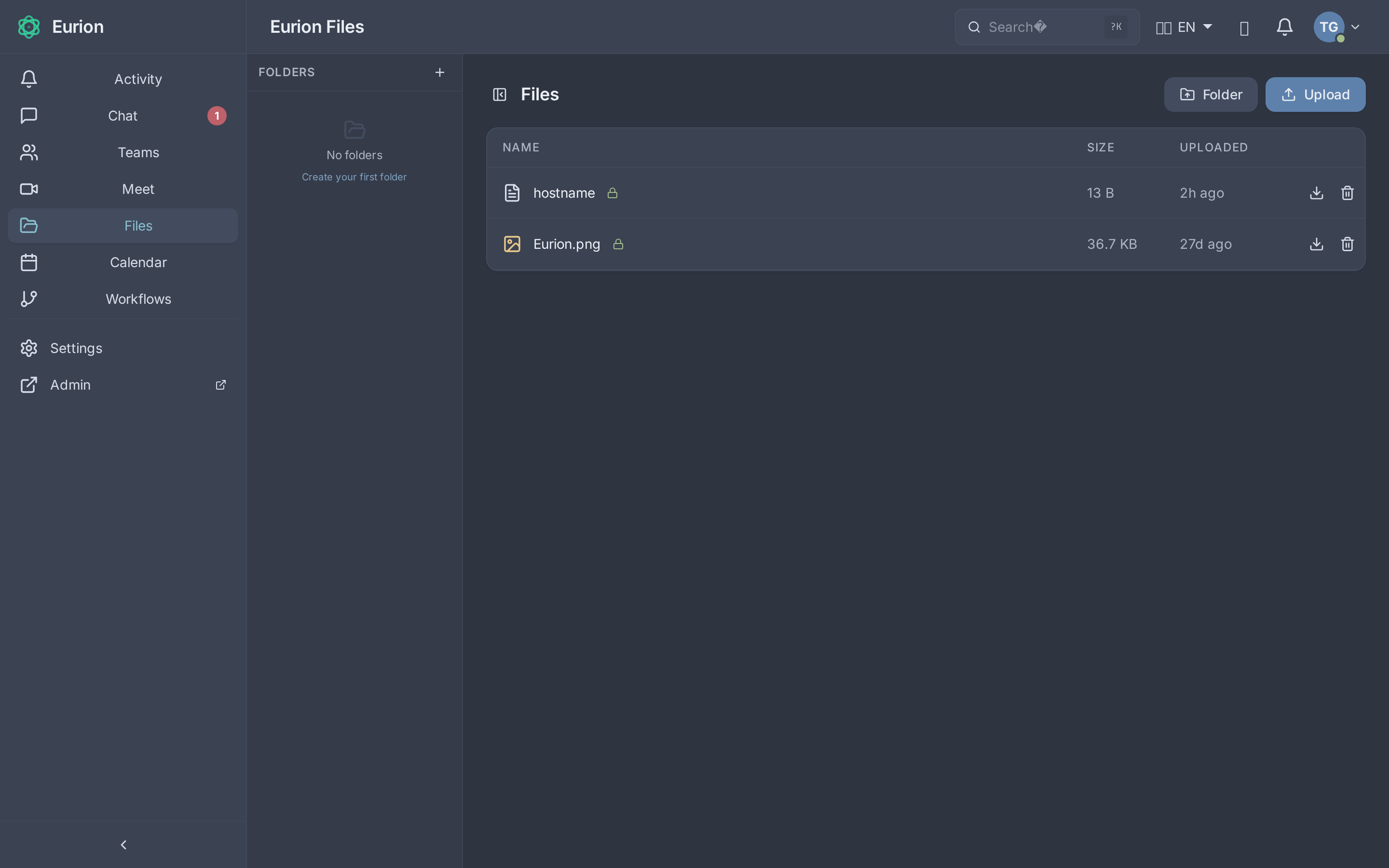 EURION Files — EU-hosted encrypted file storage